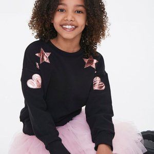 FOREVER 21 Girls Metallic Graphic Sweatshirt